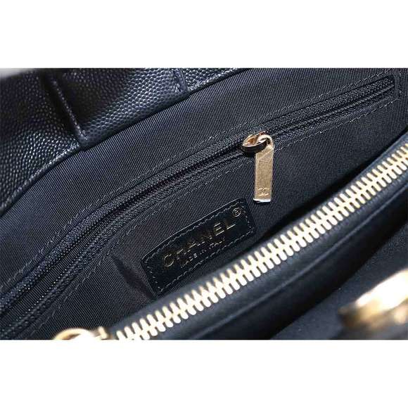 CHANEL 2way hand chain shoulder bag caviar skin leather beige black Hand Shou... - Picture 8 of 10